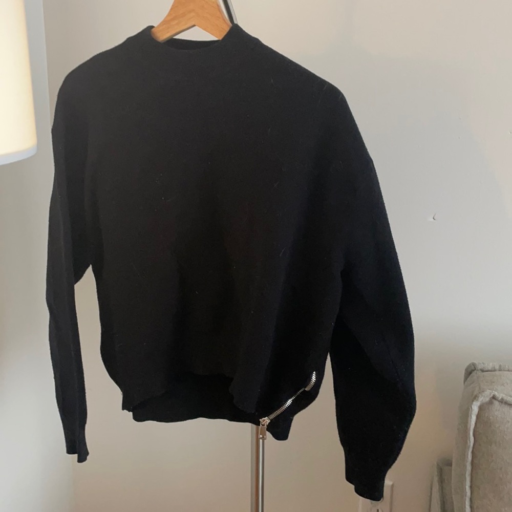Zara knit crewneck zipper sweater sz M